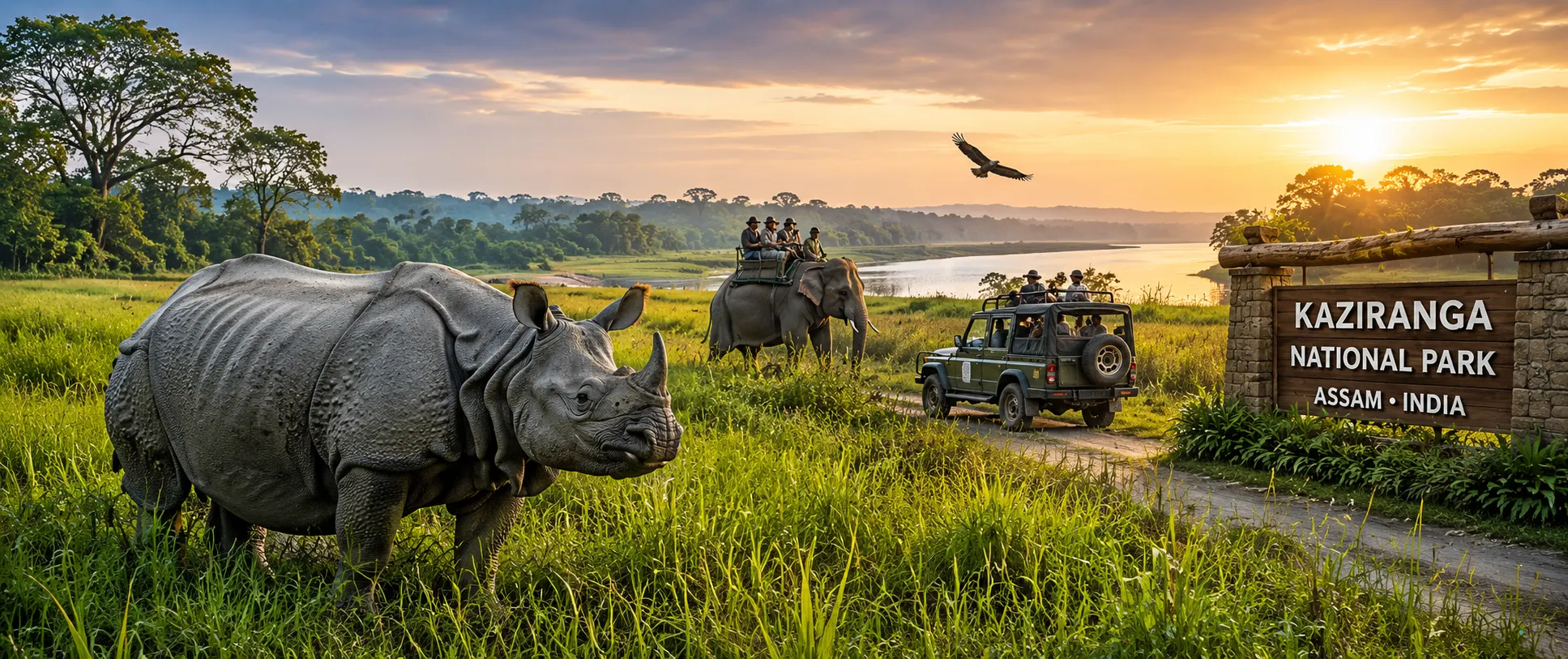 Kaziranga National Park Travel Guide 2026: Rhino Safari, Safari Zones & Best Time to Visit