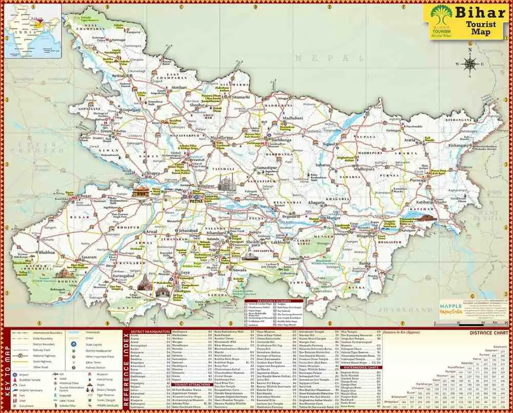 Bihar Tourist map